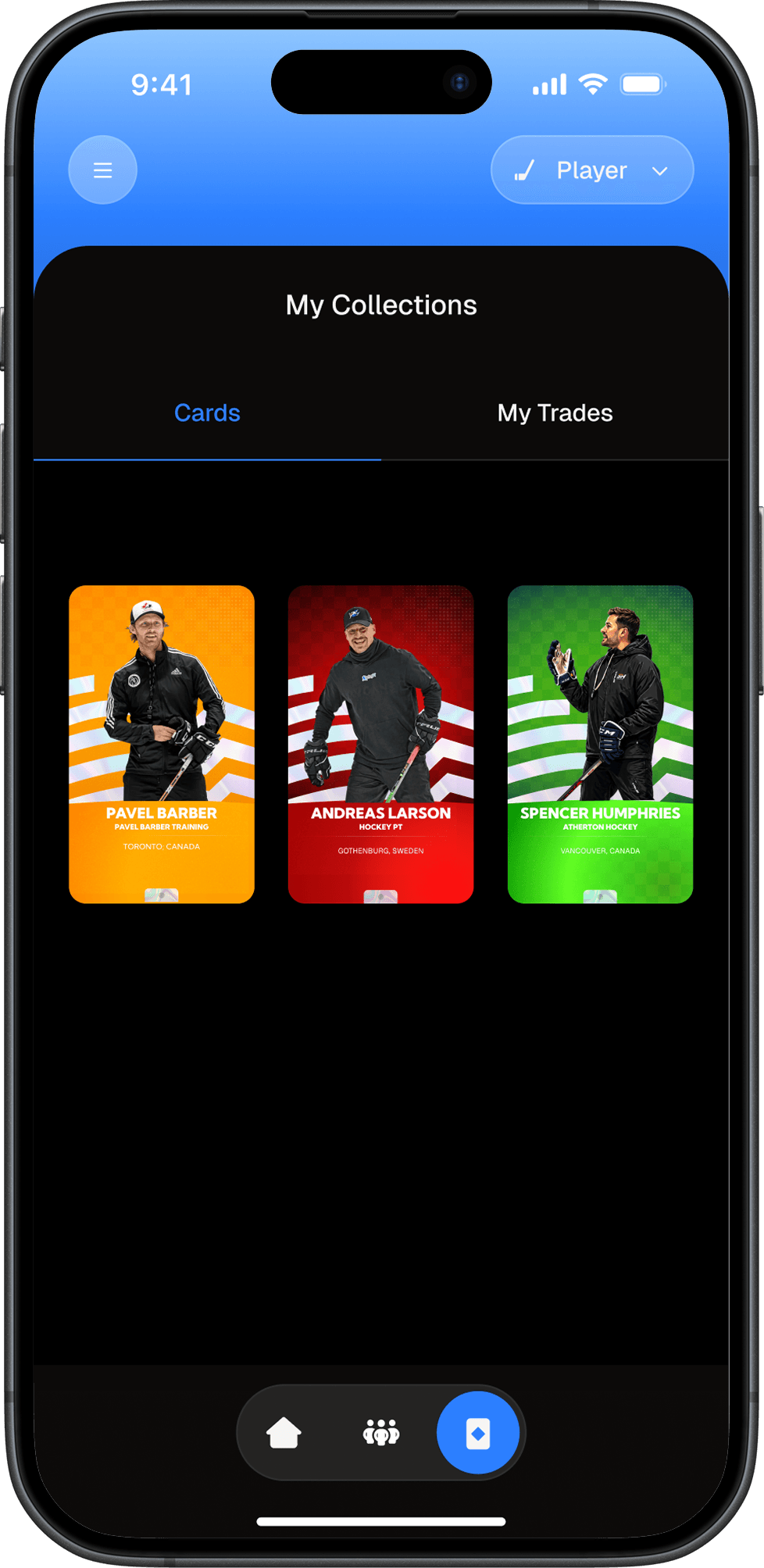 goalGetr app — Founding coach cards